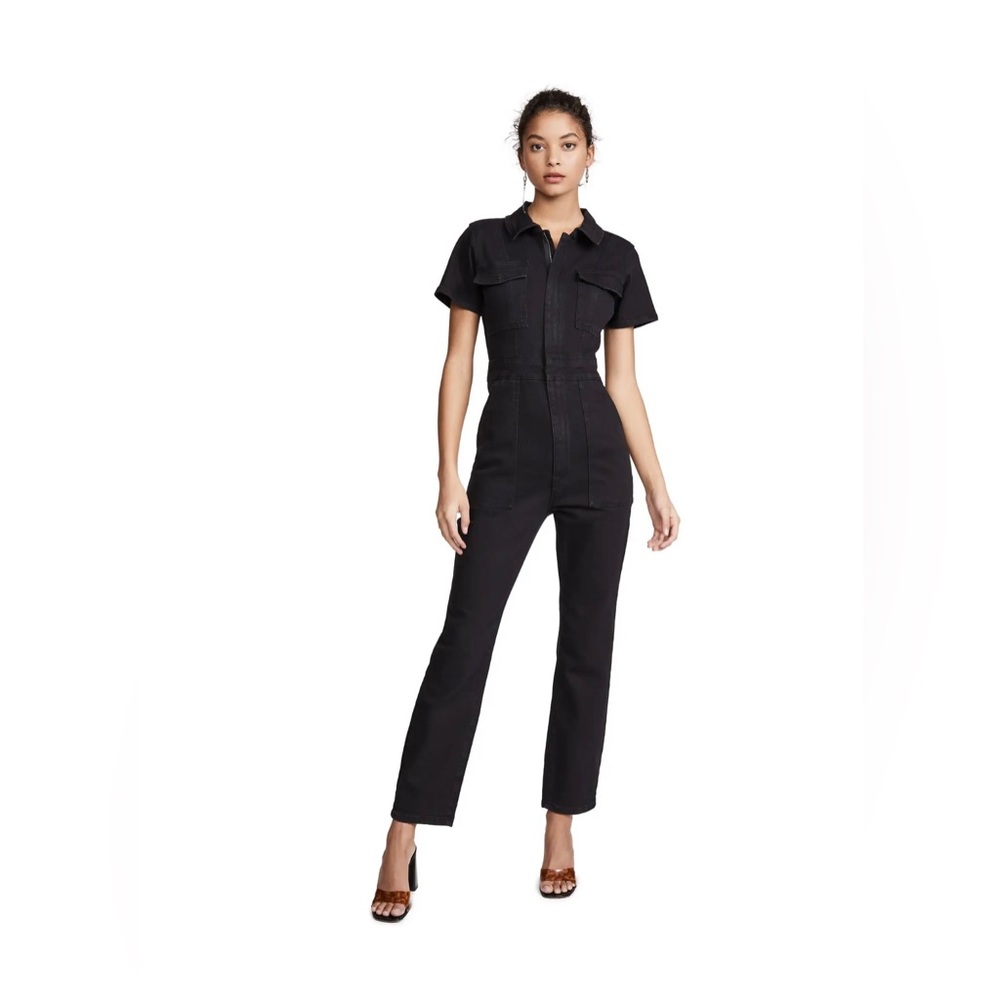 GOOD AMERICAN Utility Jumpsuit In Black Size 1
